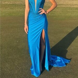 Ashley Lauren Blue Prom Dress